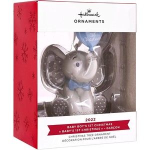 Hallmark Baby Boy's First Christmas Elephant 2022 Christmas Tree Ornamen…